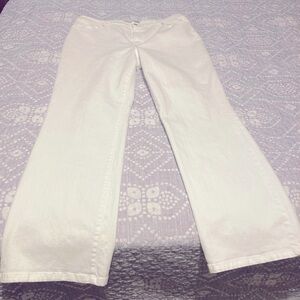 Women's Chico”s Platinum White Denim stretch jeans size 3 high rise wide leg